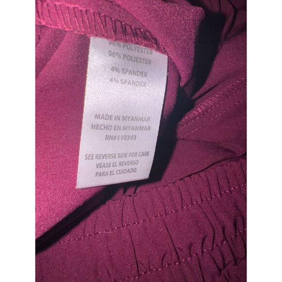 Stat Medical Wear Burgundy Scrub Pants L 96% Polyester/4% Spandex - Picture 4 of 7